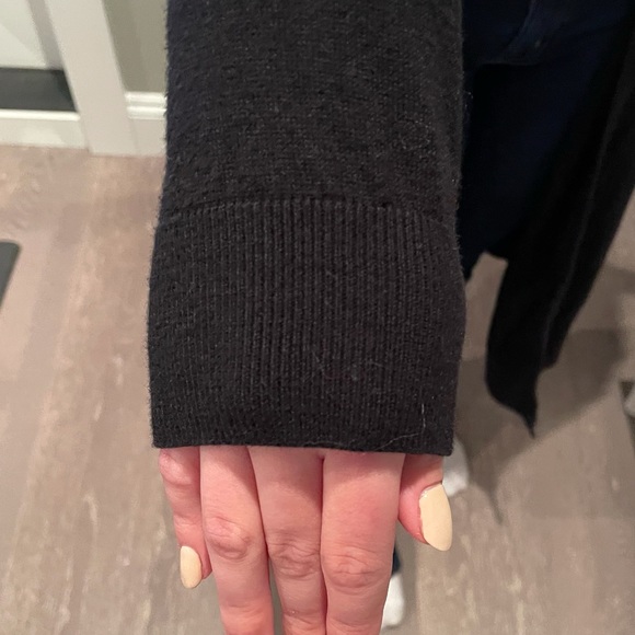 THEORY black long duster knit cardigan sweater - Picture 5 of 8